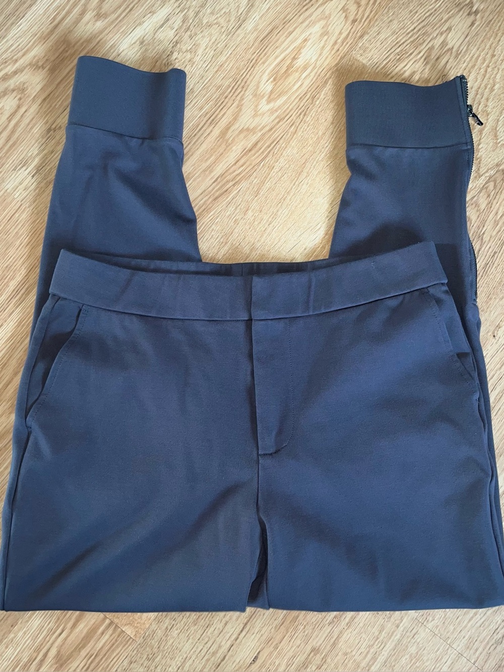 Lisa Rinna Stretch Ponte Slim Leg Pants w/Ankle Zippers size 12